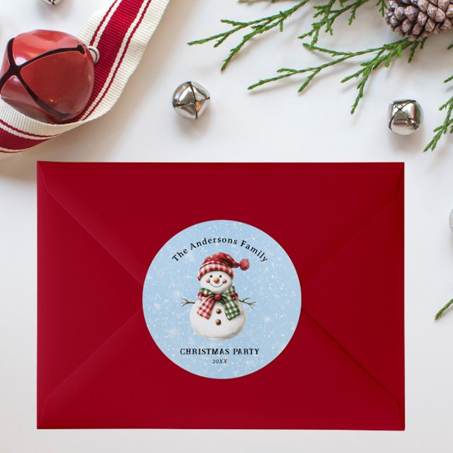 Adesivo Cute Snowman Merry Christmas Family Party Custom (Criador carregado)