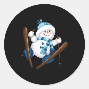 Adesivo Cute Snowman Snowboard Snowboarder Gi Natal