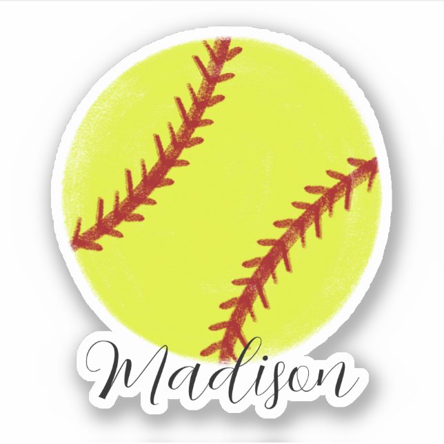 Adesivo Cute Softball Name (Frente)