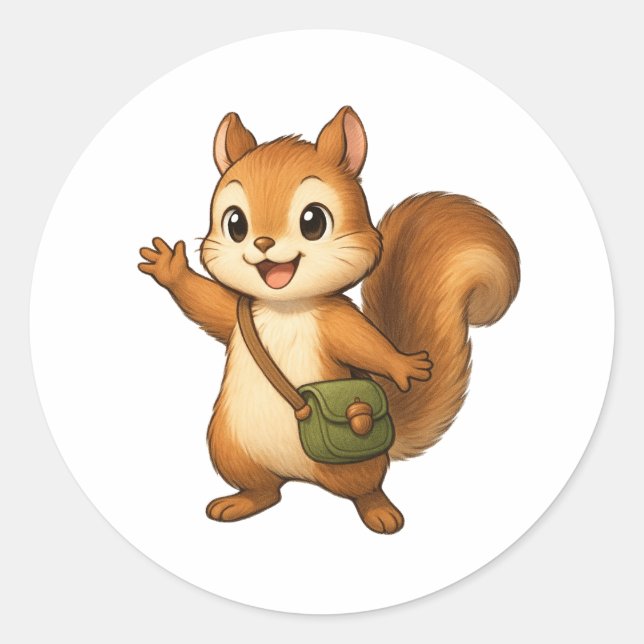 Adesivo Cute Squirrel Illustration – Okojo and Friends (Frente)
