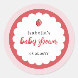Adesivo Cute Strawberry Baby Shower Favor