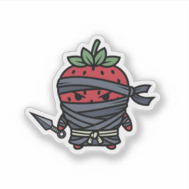 Adesivo Cute Strawberry Ninja Assassin Japanese Pop Art