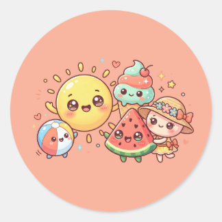 Adesivo Cute Summer Friends Sticker Sheet