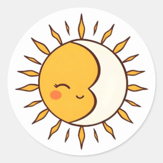 Adesivo Cute Sun and Moon Celestial Kawaii Sticker
