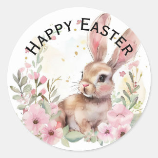 Adesivo Cute teal bunny happy Easter stickers