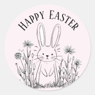 Adesivo Cute teal bunny happy Easter stickers