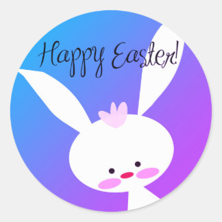 Adesivo Cute teal bunny happy Easter stickers
