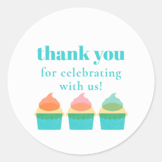 Adesivo Cute Thank You Modern Whimsical Birthday 