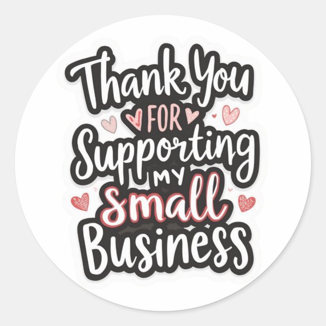 Adesivo Cute thank you sticker perfect for small business  (Frente)