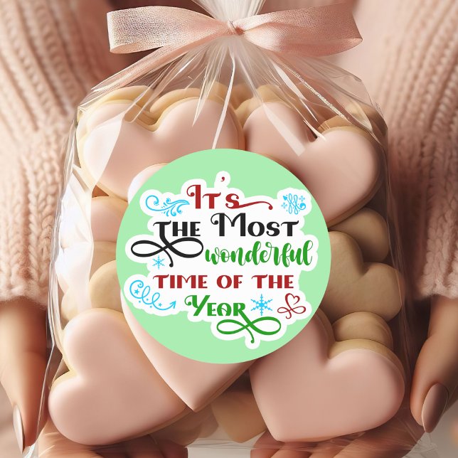 Adesivo Cute 'The Most Woderful Time' Christmas  (Criador carregado)