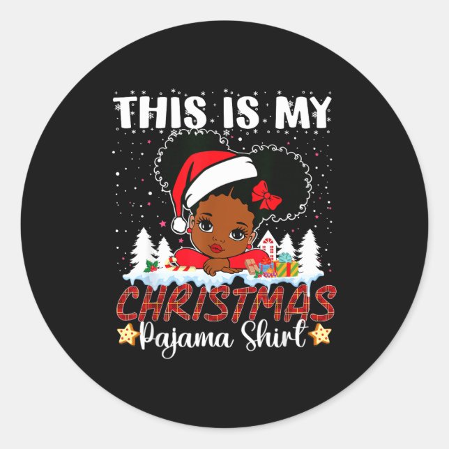 Adesivo Cute This Is My Christmas Pajama Black African Ame (Frente)