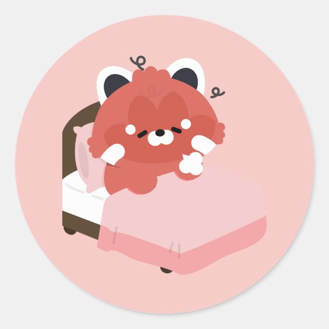 Adesivo Cute Tired Red Panda (Frente)
