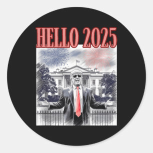 Adesivo Cute Trump Hello 2025 Ano Novo Da Conservadora Da
