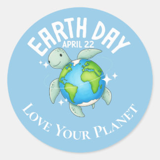 Adesivo Cute Turtle Earth Day Kids Eco Custom