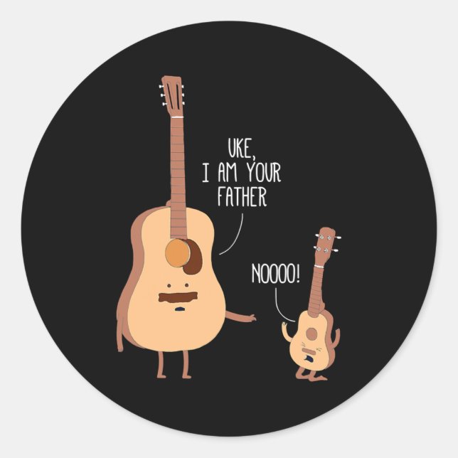 Adesivo Cute Uke I Am Your Father Funny Ukulele Guitar (Frente)