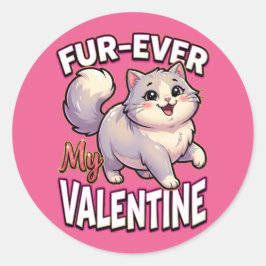 Adesivo Cute Valentine Cat – Fur-Ever My Valentine