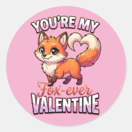 Adesivo Cute Valentine Fox – You’re My Fox-Ever Valentine