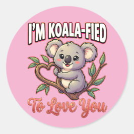 Adesivo Cute Valentine Koala – I’m Koala-Fied to Love You