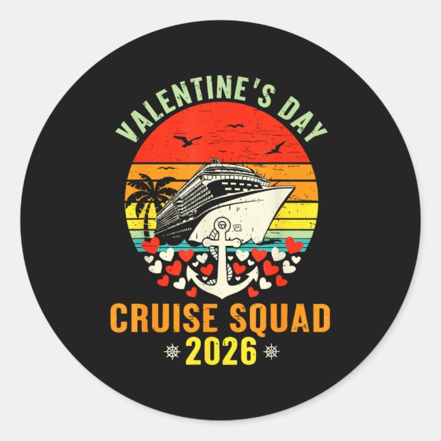 Adesivo Cute Valentines Day Cruise 2026 Matching Cruise Fo (Frente)
