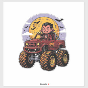 Adesivo Cute Vampire Monster Truck Halloween Camisa Design