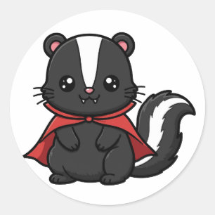 Adesivo Cute Vampire Skunk Halloween