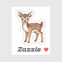 Adesivo Cute Watercolor Baby Deer Fawn Sticker