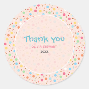 Adesivo Cute Watercolor Baby Sprinkle Obrigado