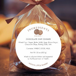 Adesivo Cute Watercolor Chocolate Cookie Ingredient 