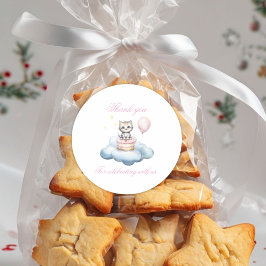 Adesivo Cute watercolor Kitten thank you