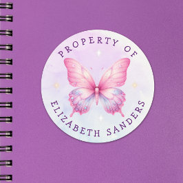 Adesivo Cute Watercolor PInk Butterfly 