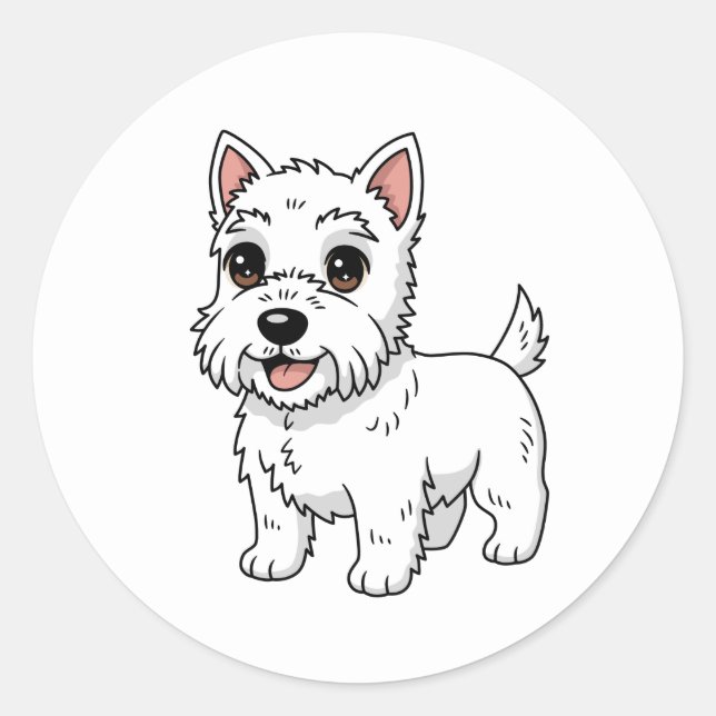 Adesivo Cute West Highland White Terrier Dog (Frente)