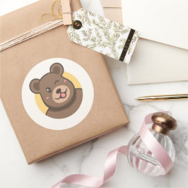 Adesivo  Cute Winking Cartoon Bear Avatar Vector Illustrat