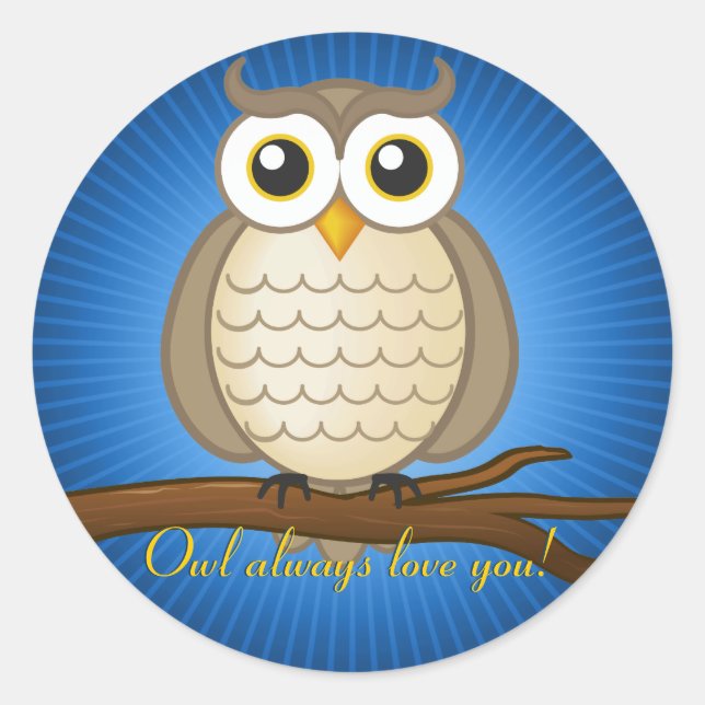 Adesivo Cute Wise Owl | Vinheta (Frente)
