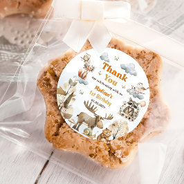 Adesivo Cute Woodland Animals 1st Birthday Party  Classic