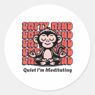 Adesivo Cute Yoga Pose Macaco Meditando, Meditação para In