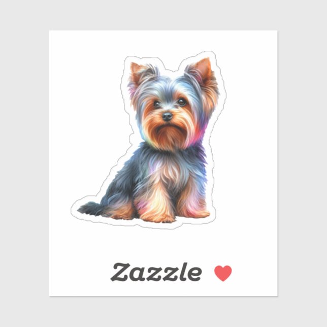 Adesivo Cute Yorkshire Terrier (Folha)