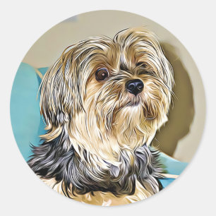 Adesivo Cute yorkshire terrier digital art