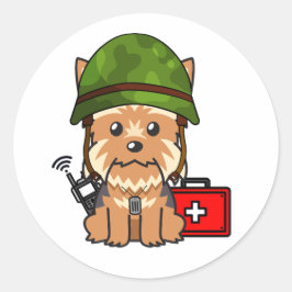 Adesivo Cute Yorkshire Terrier Dog Vestindo capacete do ex