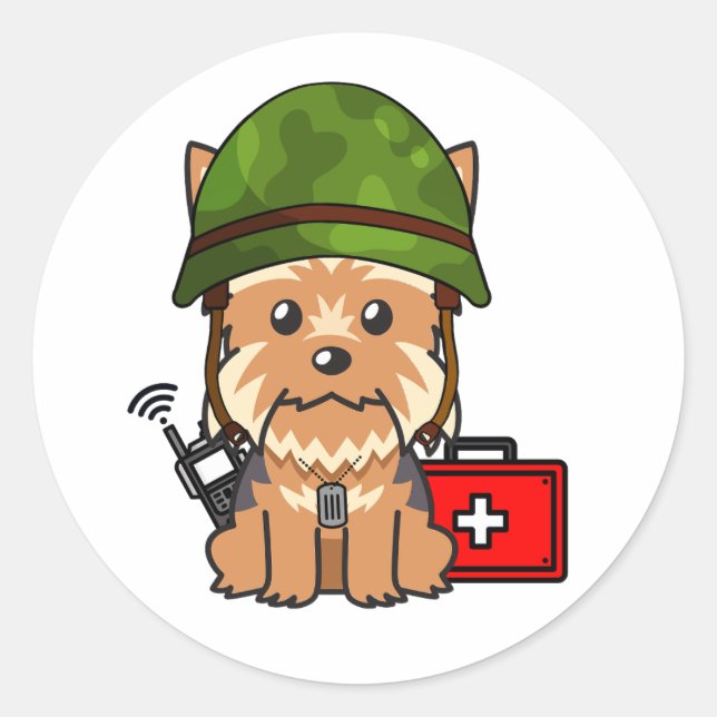 Adesivo Cute Yorkshire Terrier Dog Vestindo capacete do ex (Frente)