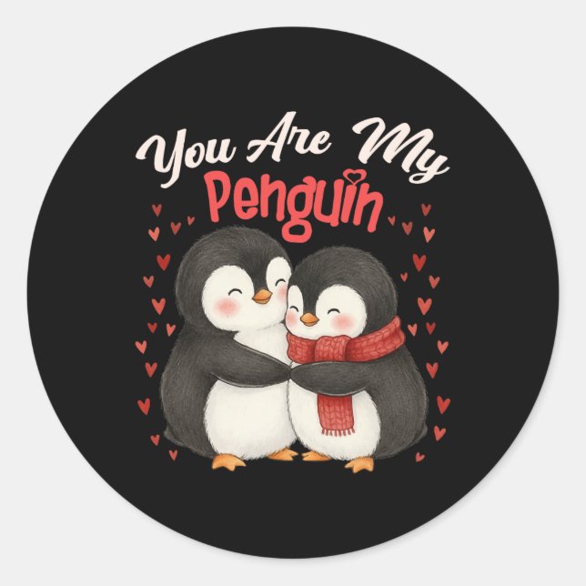 Adesivo Cute You Are My Penguin Couple Funny Valentines Da (Frente)