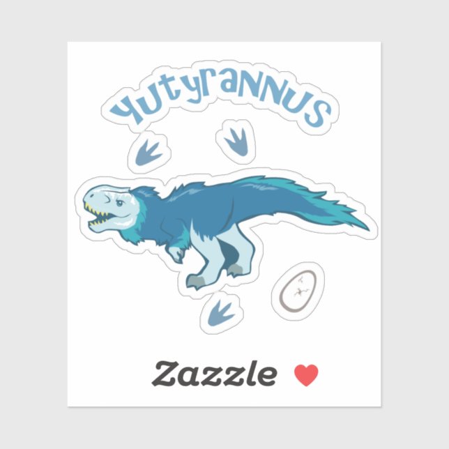 Adesivo Cute Yutyrannus (Folha)