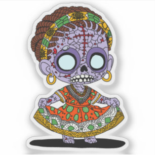 Adesivo Cute Zumbi Angolano