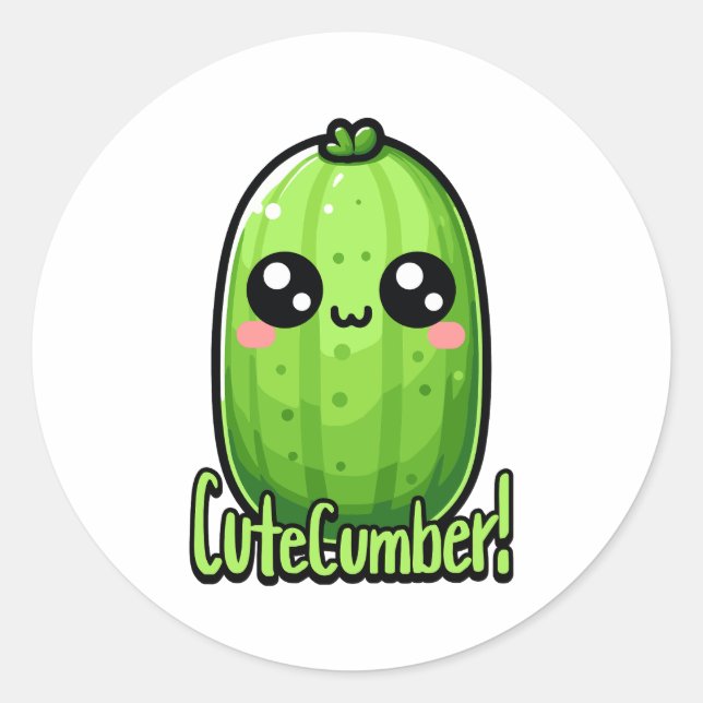 Adesivo Cutecumber! Pedra de pepino cúbico (Frente)