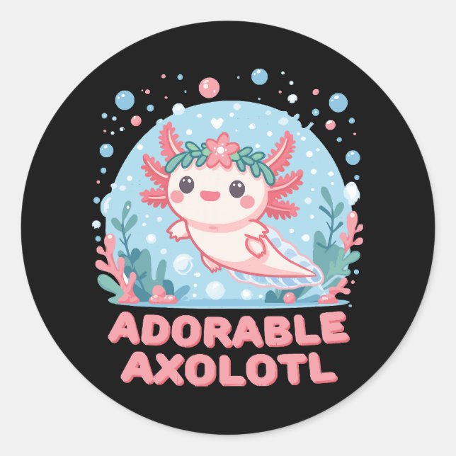 Adesivo Cutense Aquática Axolotl Adorável (Frente)