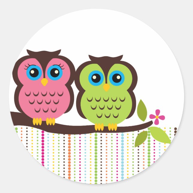 Adesivo Cutesy Owl Stickers (Frente)