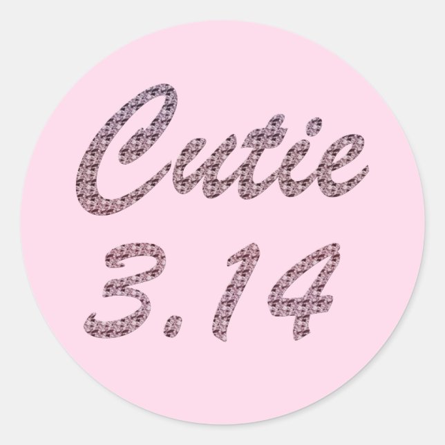Adesivo Cutie 3,14 Pi Dia Rosa (Frente)