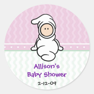 Adesivo Cutietoots Baby in White Chá Favor Sticker
