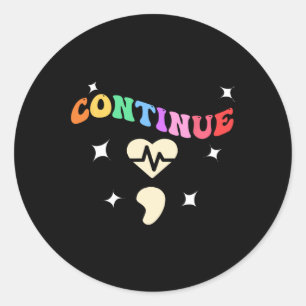 Adesivo Cuz Continuar; Semicolão Para A Prevenção Do Suicí