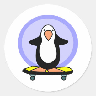 Adesivo Cuz Skateboarder Penguin Skateboard Diversão