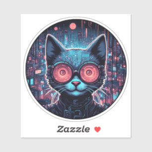 Adesivo Cyber Cat Futuralista